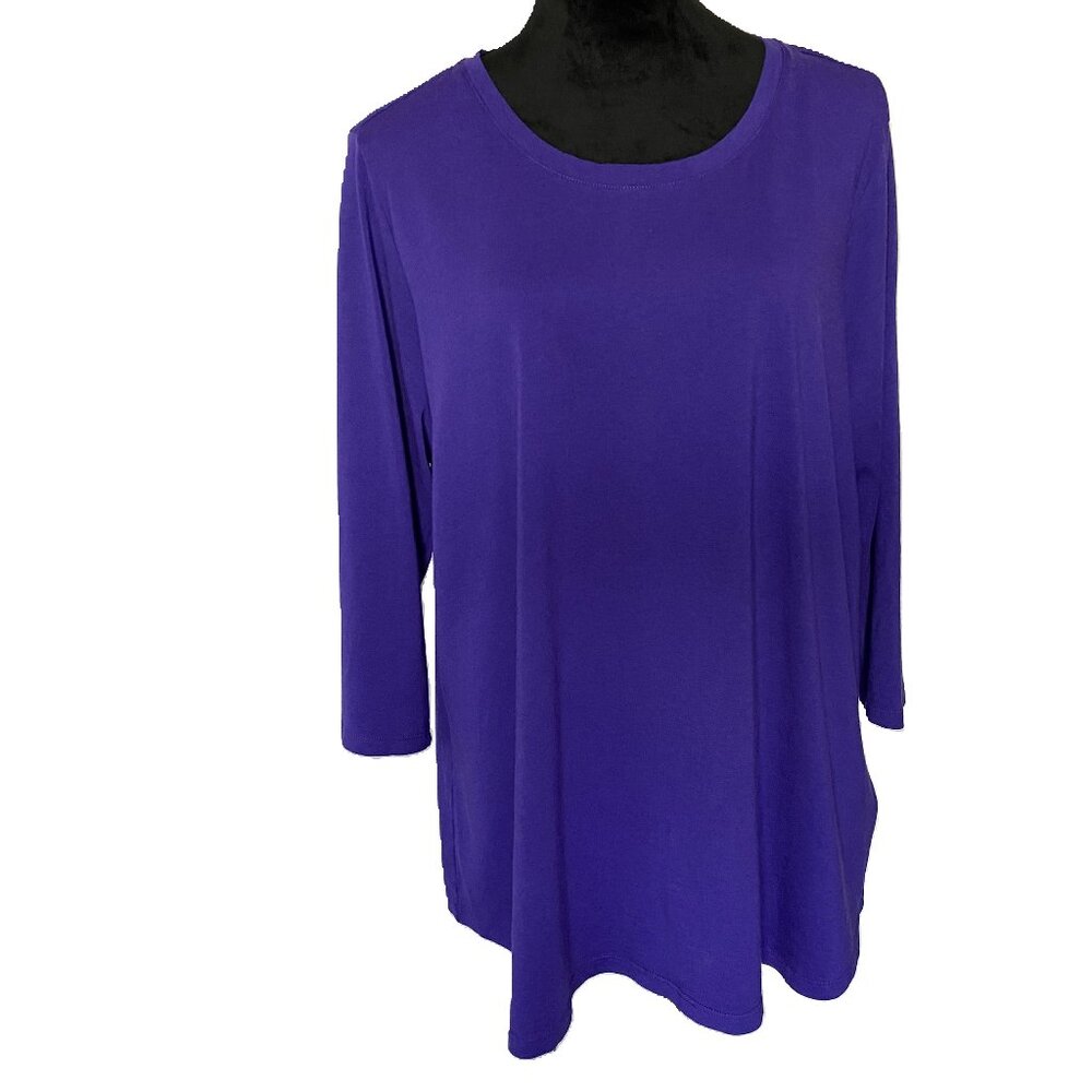 LOGO 1X Women’s Purple Cotton 3/4 Length Sleeves T-Shirt